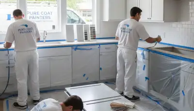 Professional cabinet painting in San Diego, CA with durable kitchen finishes and expert refinishing