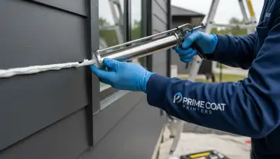Professional caulking and sealing on San Diego home exterior protecting against moisture and sun