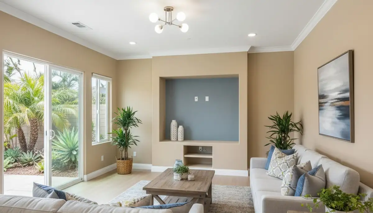 Finished interior painting in San Diego, CA showing smooth walls and fresh professional color finishes