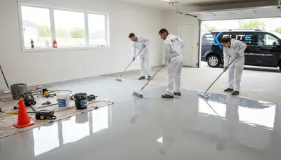 Epoxy garage floor coating in San Diego, CA by professional painters | durable, glossy finish