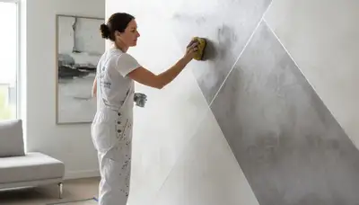 Professional faux painting with decorative texture finish in a San Diego, CA modern coastal home