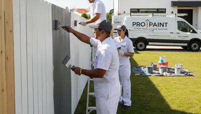 Professional fence painting in San Diego, CA by expert residential painters using weather-resistant finishes