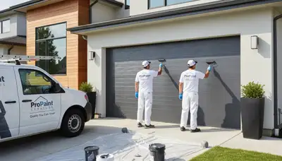 Professional garage door painting in San Diego, CA by expert residential painters
