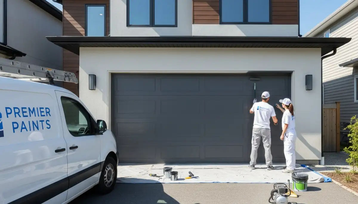 Professional garage door painting in San Diego, CA by expert residential painters