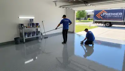 Professional garage floor coating in San Diego, CA with durable epoxy finish for home garages