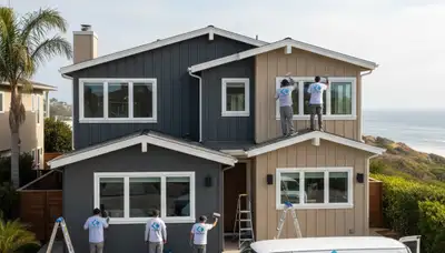 San Diego, CA house painting service by professional painters for residential exterior painting