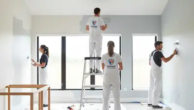 Professional interior house painters in San Diego, CA applying coastal-moisture-resistant wall paint