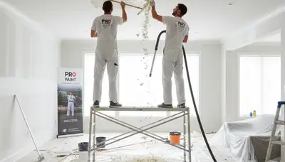 Professional popcorn ceiling removal in San Diego, CA home by expert local painters