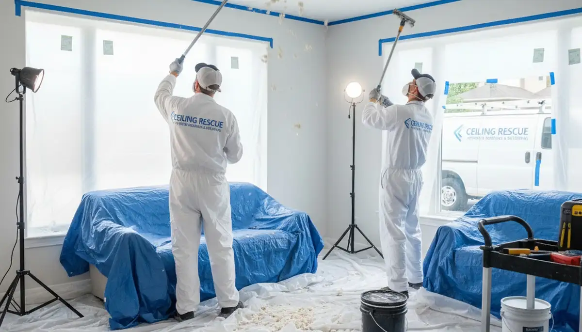 Professional popcorn ceiling removal in San Diego, CA by expert house painters