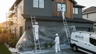 Professional siding painting on coastal San Diego home with durable, weather-resistant finish