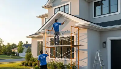 Professional trim and fascia painting on coastal home in San Diego, CA by expert house painters