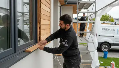 Professional wood rot repair on coastal home exterior in San Diego, CA by expert painters